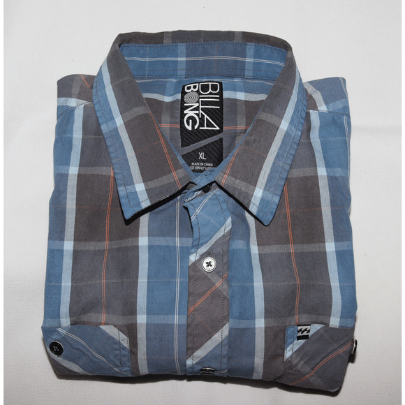 Billabong Men's Short Sleeve Button Front Pockets Cotton Blend Shirt Size XL - Picture 4 of 6